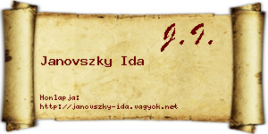 Janovszky Ida névjegykártya