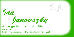 ida janovszky business card